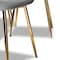 Baxton Studio Elyse Grey Velvet Gold Finished 4-Piece Metal Dining Chair Set 160-9911 - alternate 5